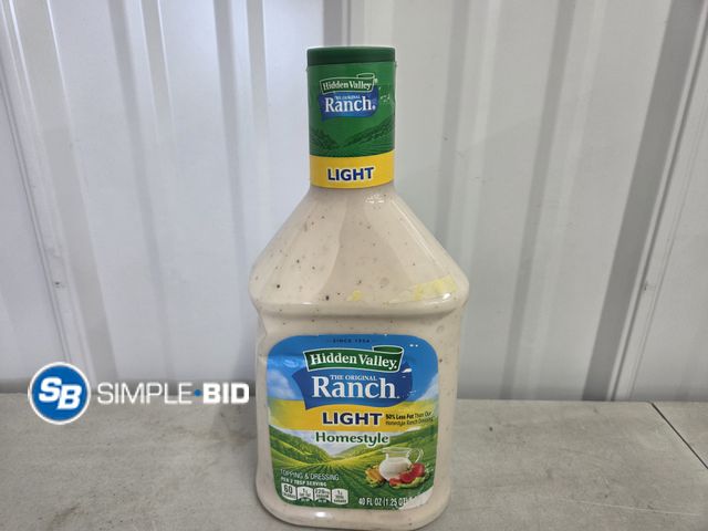 Lot 58-71844 - Hidden Valley RANCH Light Homestyle 40 fl oz - unopened - expired