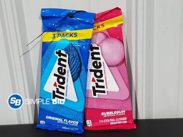 Lot 58-17622 - Lot of (2) 3 Pack Trident Gum Various Flavors