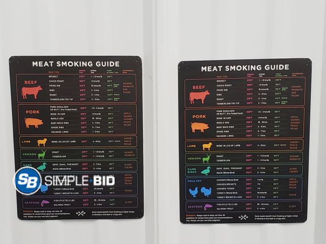 Lot 58-80590 - Lot of (2) New Magnetic Meat Smoking Guide, Meat Temperature Chart With 30 Meat Types, Meat Temperat...