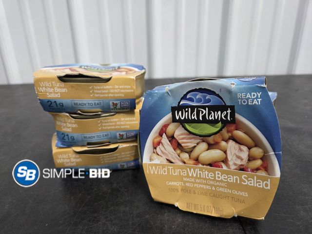 Lot 58-69729 - Lot of (6) Wild Planet Wild Caught Tuna White Bean Salad with Veggies, Ready to Eat, 5.6 oz Can - un...