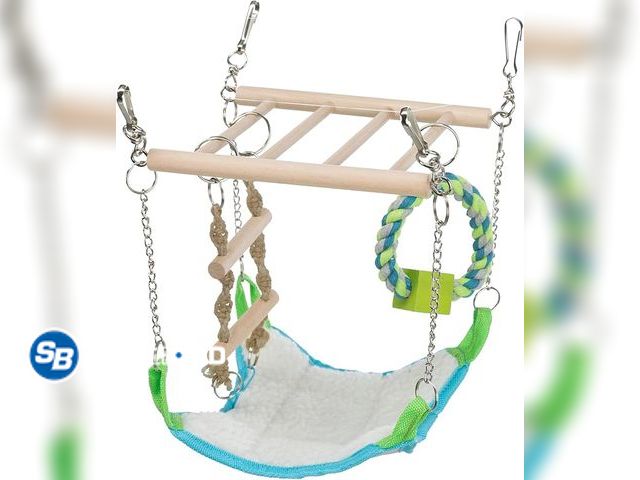 Lot 58-26347 - New TRIXIE Small Animal Suspension Bridge, Hanging Cage Accessory with Hammock and Climbing Toys - L...