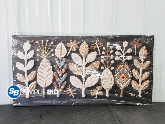 Lot 58-78552 - Decorative Leaf Canvas Print  - Approx 40 x 20"