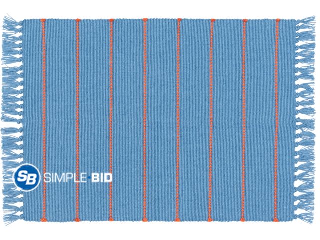 Lot 58-26867 - New Mainstays by Becky G. &amp; Alejandra Indoor/Outdoor Layering Rug, Blue Stripe, 24" x 36"