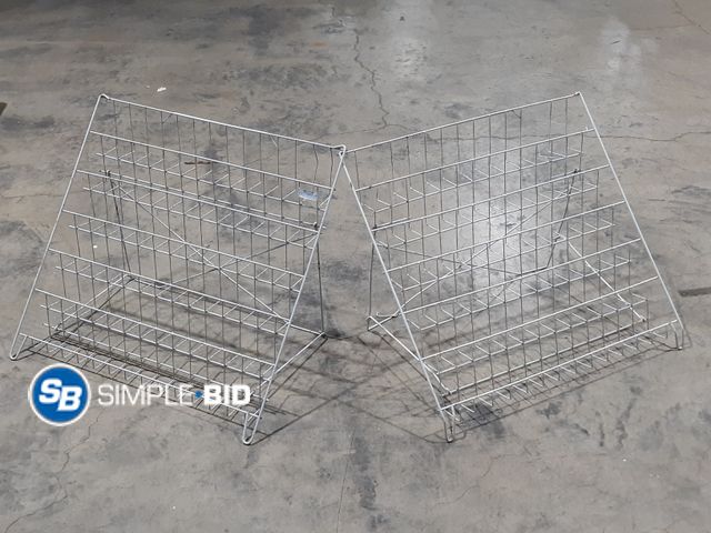 Lot 58-34557 - Lot of (2) Metal Fold up Book/Magazine Racks
