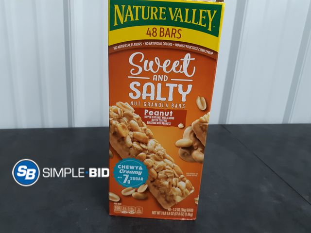 Lot 58-39279 - Nature Valley Sweet and Salty nut Granola Bars - Peanut - 44 individually wrapped bars  - unopened -...