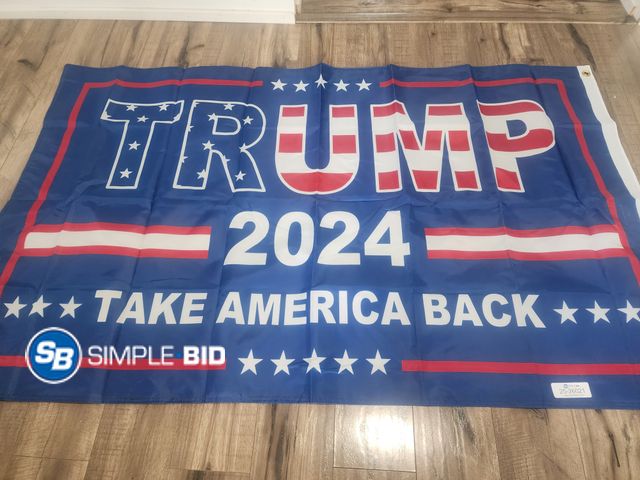 Lot 58-26021 - New 3x5 outdoor Double Flag - TRUMP - Take America Back 2024
