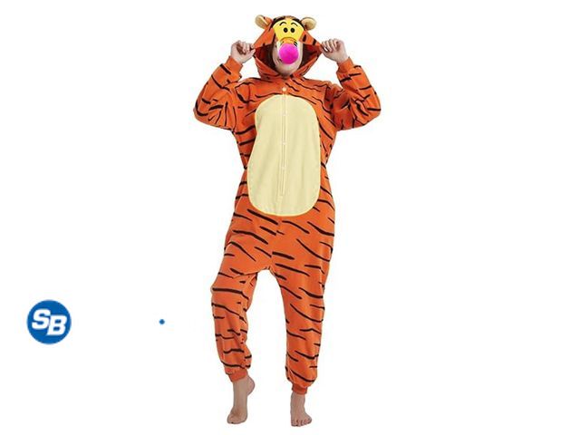 Lot 58-34392 - New Adult Onesie Tiger Sleepwear Animal Cartoon Costume and Teens Pajamas Unisex Christmas Halloween...