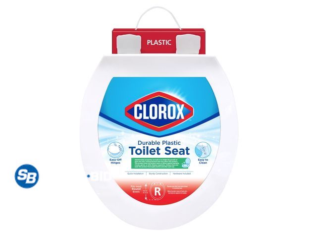 Lot 58-71942 - New Clorox Antimicrobial Round Plastic Toilet Seat with Easy-off Hinges