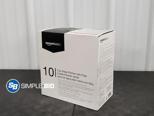 Lot 58-41181 - New Amazon Basics Water Filter Pitcher for Fridge - 10-Cup with Filter Compatible