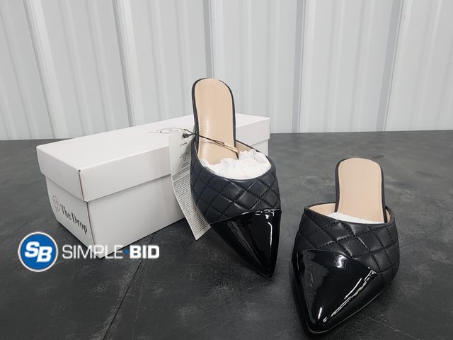 Lot 58-39672 - The Drop - Paulina - Black Quilted Shoes - Size 9.5 - New