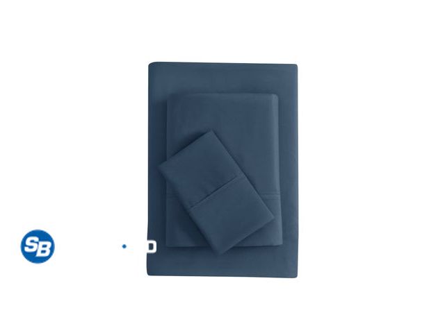 Lot 58-68246 - New Mainstays Super Soft Brushed Microfiber Bed Sheet Set, Washed Dark Blue, Twin-XL, 3 Piece