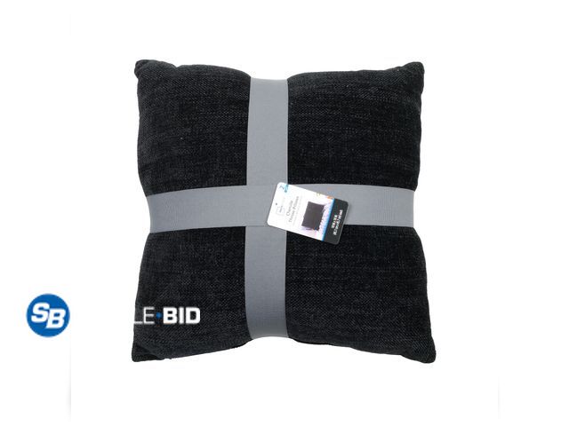 Lot 58-60763 - New Mainstays 18" x 18" Solid Chenille Black Polyester Decorative Pillow Set (2 Count)