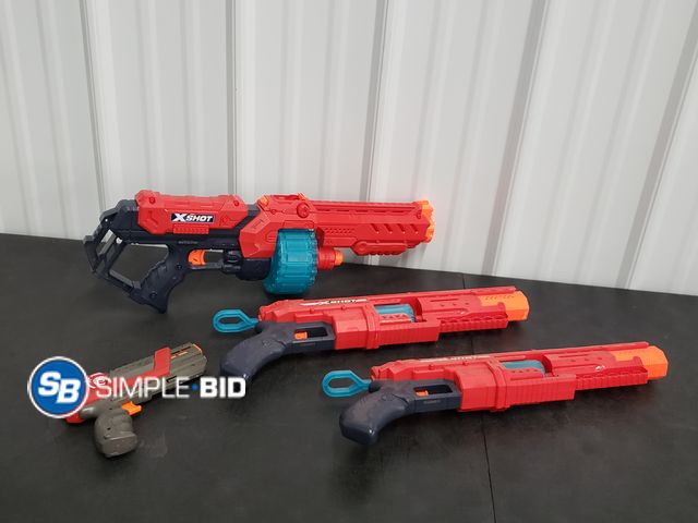 Lot 58-67024 - Lot of (4) X-Shot Play Guns - No Bullets - Used