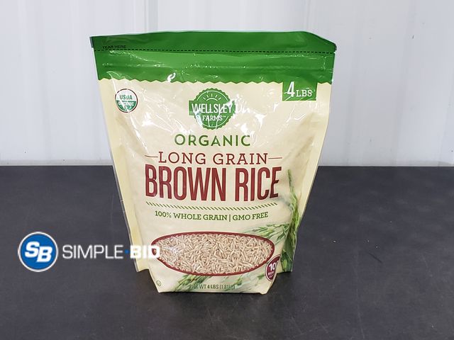 Lot 58-71855 - Wellsley Farms Organic Long-Grain Brown Rice, 4 lbs.  - unopened