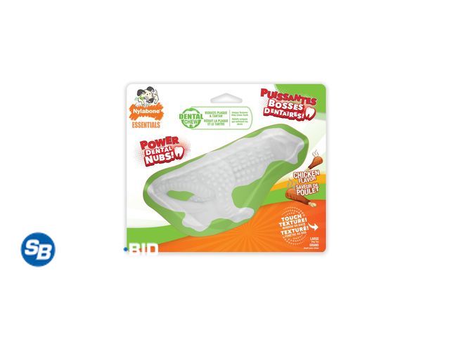 Lot 58-57662 - New Nylabone Power Chew Dental Dinosaur Dog Toy Chicken Large/Giant - Up to 50 lbs. (1 Count)