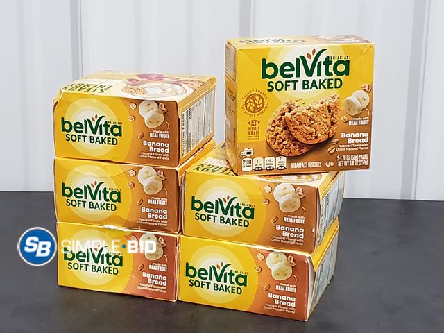 Lot 58-67718 - Lot of (6) BelVita Soft Baked Breakfast Bars, Banana Bread, 5 Packs (1 Biscuit Per Pack) - unopened ...