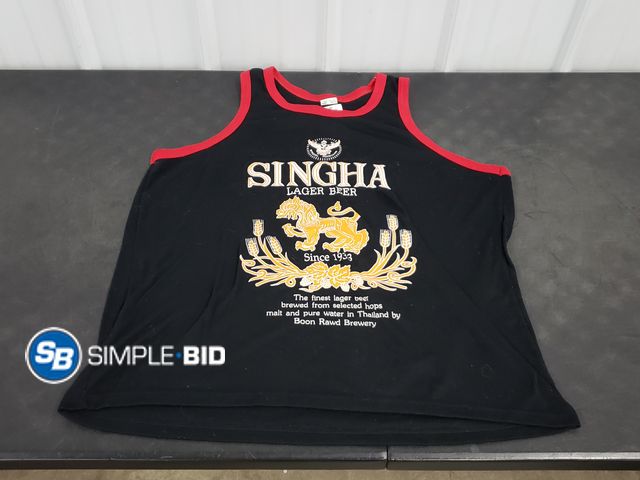 Lot 58-66030 - Singha Lager Beer Tank Top Shirt - Size XL - Light Use
