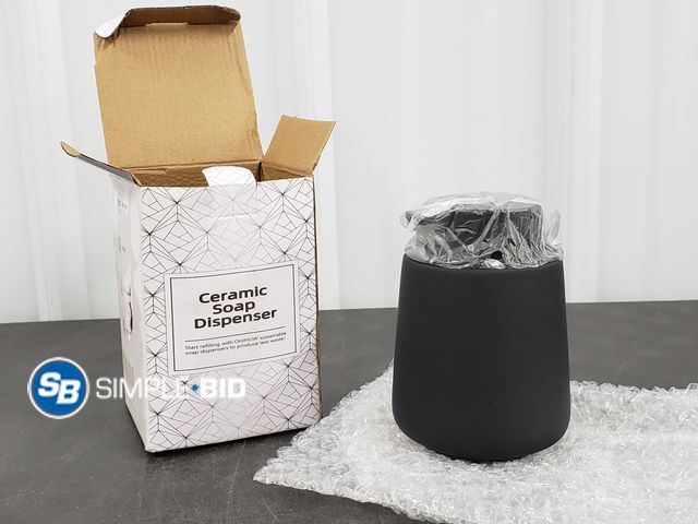 Lot 58-36614 - Black Ceramic Soap Dispenser - Appears Unused