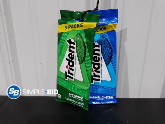 Lot 58-22041 - Lot of (2) 3 Pack Trident Gum Various Flavors