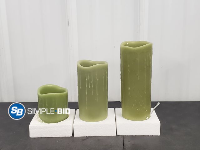 Lot 58-68593 - Lot of (3) LED Flameless Candle Set - New