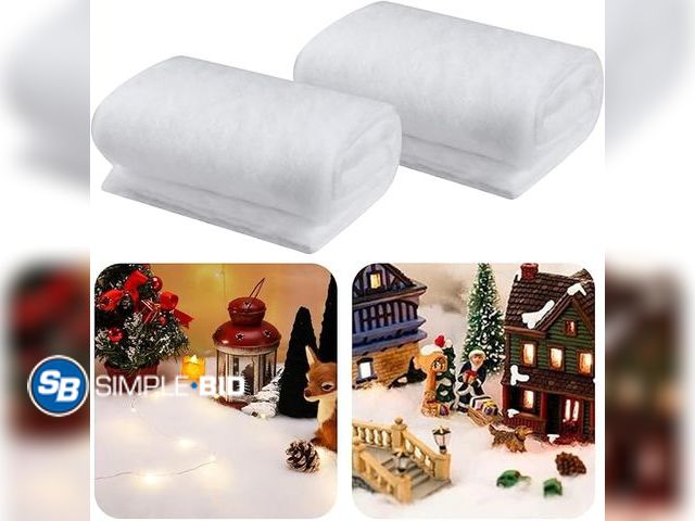 Lot 58-21507 - New Christmas Fake Snow Blanket- 2 Pack 3 x 8 Ft Artificial Snow Blanket for Christmas Village Displ...