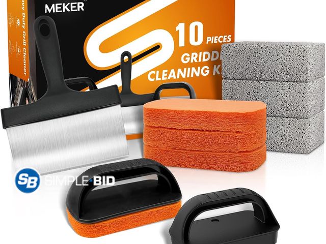 Lot 58-83316 - New MEKER Griddle Cleaning Kit for Blackstone, Flat Top Grill Cleaning Kit with Grill Stone, Upgrade...