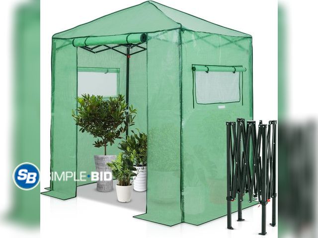 Lot 58-76046 - New EAGLE PEAK 6x4 Easy Setup Small Pop Up Greenhouse, Clear/Green Small Greenhouses for Outdoors &a...