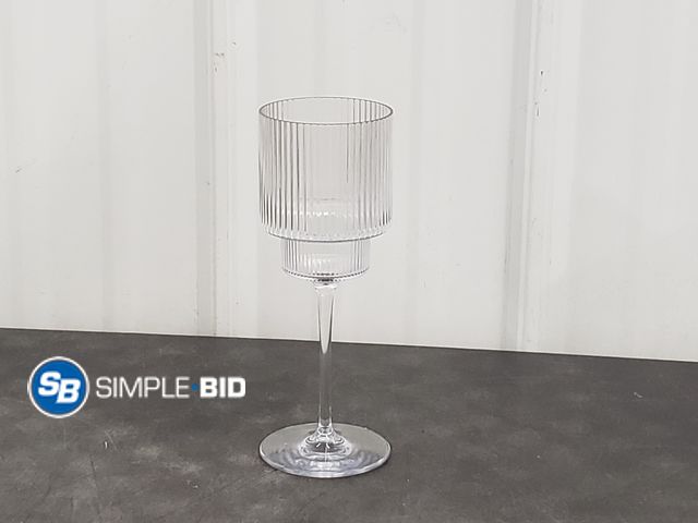 Lot 58-75757 - Ribbed Plastic Wine Glasses 20-Pack, Clear