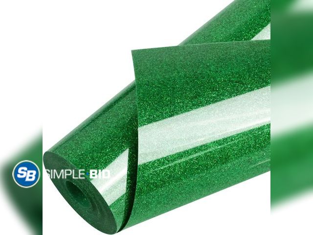 Lot 58-83204 - New Glitter HTV Heat Transfer Vinyl, Green 12in X 15ft Iron-on Vinyl | Iron On Vinyl for T-Shirts, S...