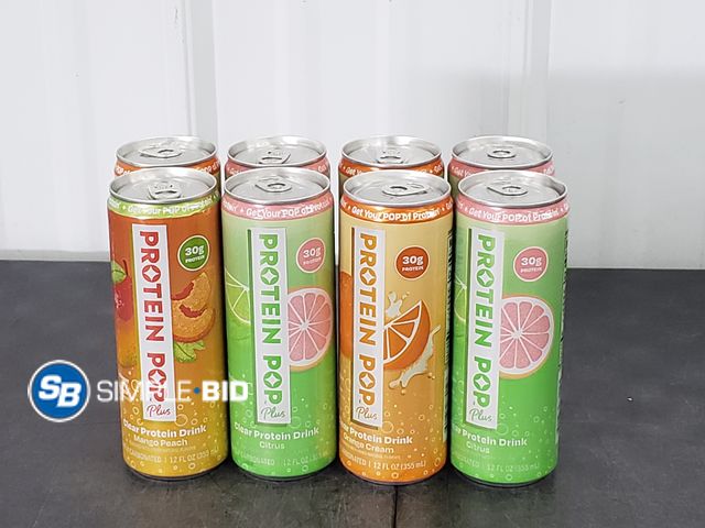 Lot 58-68741 - Lot of (8) New PROTEIN POP plus protein drink - Orange cream - Mango Peach - Citrus
