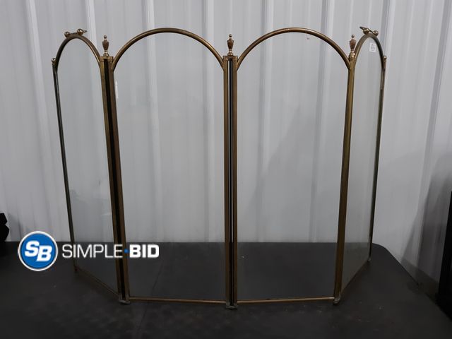 Lot 58-67034 - 4-Paneled Glass Fireplace Screen - Used