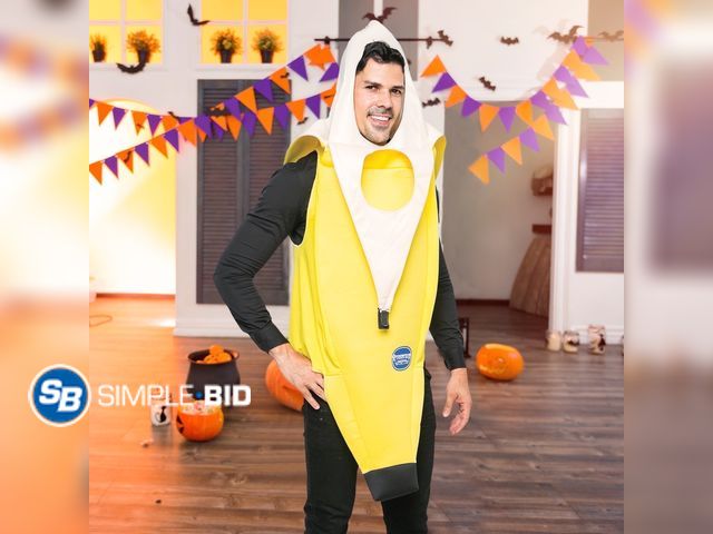 Lot 58-32322 - Joyfy Men's Banana Costume for Adult Funny Fruit Costume Banana Halloween Fancy-Dress Costume for Th...