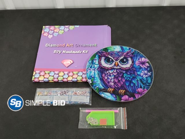 Lot 58-35959 - New SOURMO Diamond Art Painting Hanging Kit OWL DIY Diamond Gem Painting Ornament Pendant, Acrylic B...