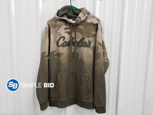 Lot 58-67533 - Men's Cabela's Camo Green Hoodie - Size L- Light Use