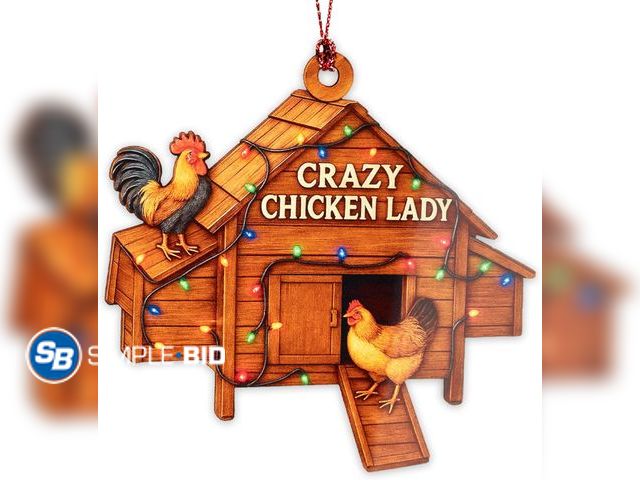 Lot 58-70078 - CHRISTMAS IN JULY! New Crazy Chicken Lady Ornament