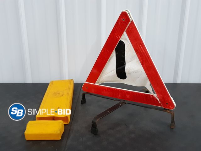 Lot 58-59566 - Folding Metal Caution/Safety Sign with Case