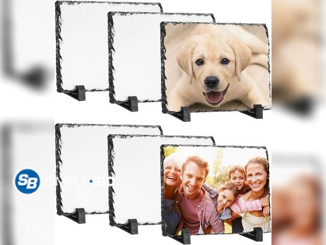 Lot 58-68614 - New PATIKIL Sublimation Slate Blanks, 6 Pcs Rectangular Stone Sublimation Photo Frame Heat Press Sub...