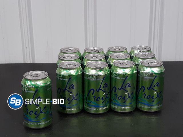 Lot 58-25997 - Lot of (13) La Croix LIME sparkling water 12 fl oz each - unopened - out of package