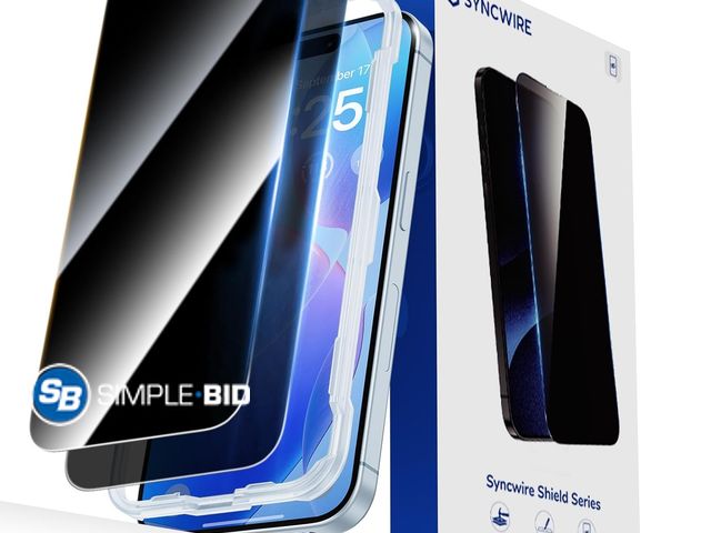 Lot 58-56501 - Lot of (5) New SYNCWIRE Privacy Screen Protector for iPhone 15 6.1''[2-Pack], Unbreakable True 28° A...