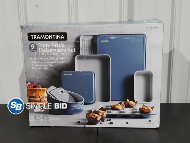 Lot 58-29452 - Tramontina 9-piece Non-Stick Ceramic Bakeware Set - appears unused