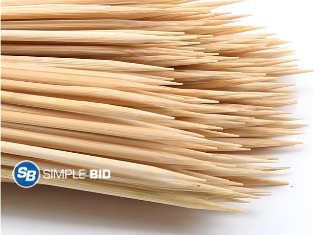 Lot 58-53917 - New DTmasao 100PCS 6 inch Bamboo Skewers for wooden sticks， BBQ，Appetiser，Fruit，Cocktail，Kabob，Choco...