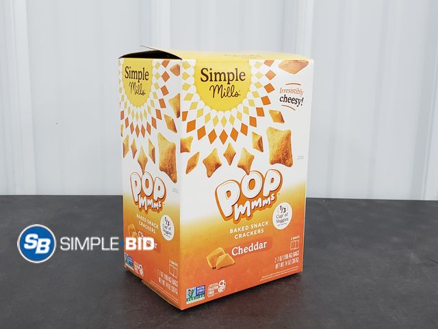 Lot 58-39615 - Simple Mills POP mms... Baked Snack Crackers Cheddar - 2 bags - unopened