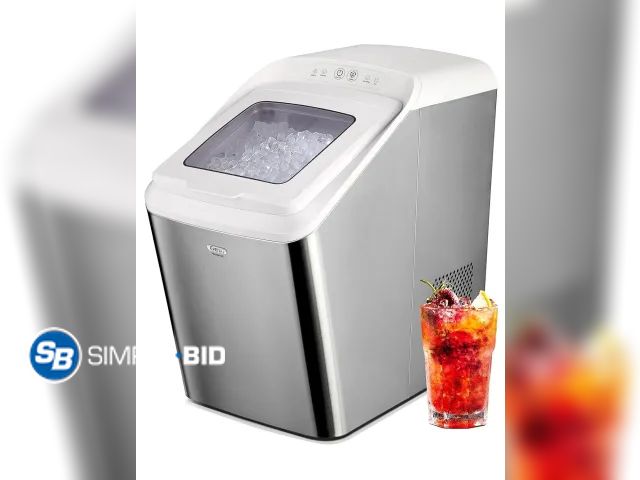 Lot 58-28489 - Gevi Countertop Nugget Ice Maker Machine, Stainless Steel Housing, White - light use
