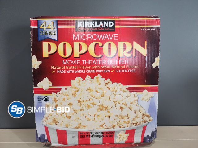 Lot 58-21466 - Kirkland POPCORN Movie Theater Butter 3.3 oz - individually packaged - unopened