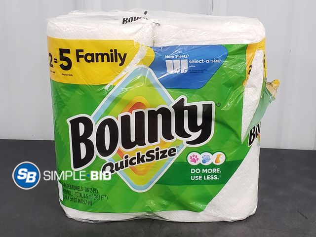 Lot 58-77939 - Bounty Quick Size 2 Pack Paper Towels - Little Smashed