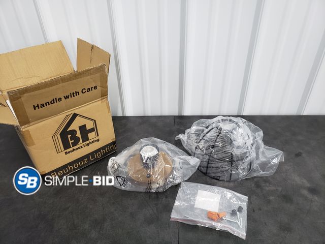 Lot 58-41338 - Beuhouz Pull String Semi Flush Mount Ceiling Light, Round Modern Industrial Close to Ceiling Light F...