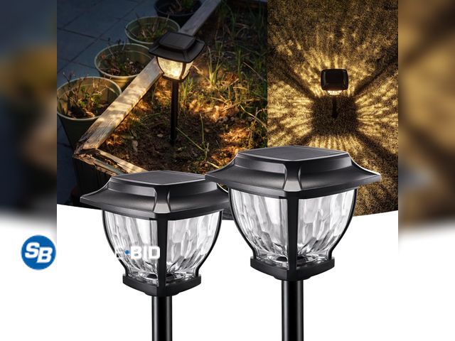 Lot 58-68383 - New Solar Pathway Lights, Super Bright Solar Lights Outdoor Waterproof, 2 Pack Glass Solar Garden LE...