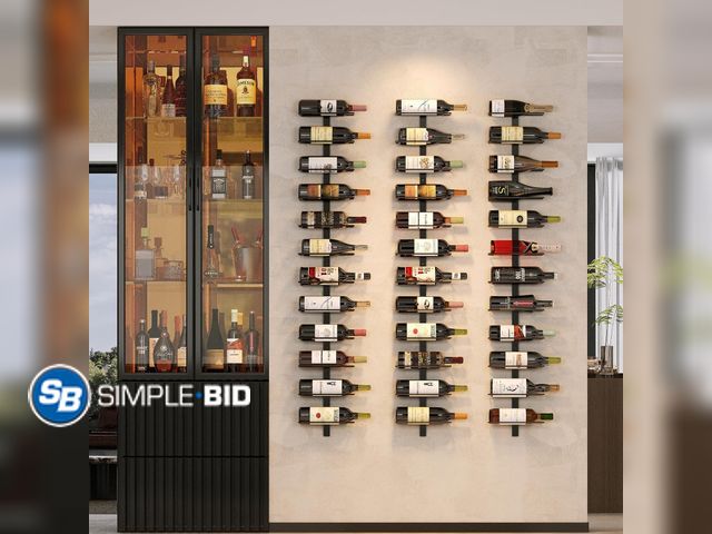Lot 58-75695 - New X-cosrack 36 Bottle Wall Mounted Wine Rack, Modular Hanging Wine Rack for DIY Display, Detachabl...