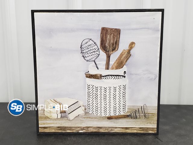 Lot 58-59435 - Decorative KITCHEN Wall Art decor - approx 12" x 12"