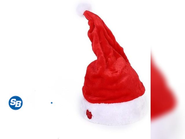 Lot 58-36554 - New Singing and Dancing Electric Christmas Santa Hat for Adults Kids, Plush Musical Christmas Cap Re...